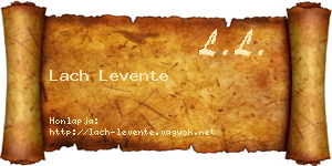 Lach Levente névjegykártya